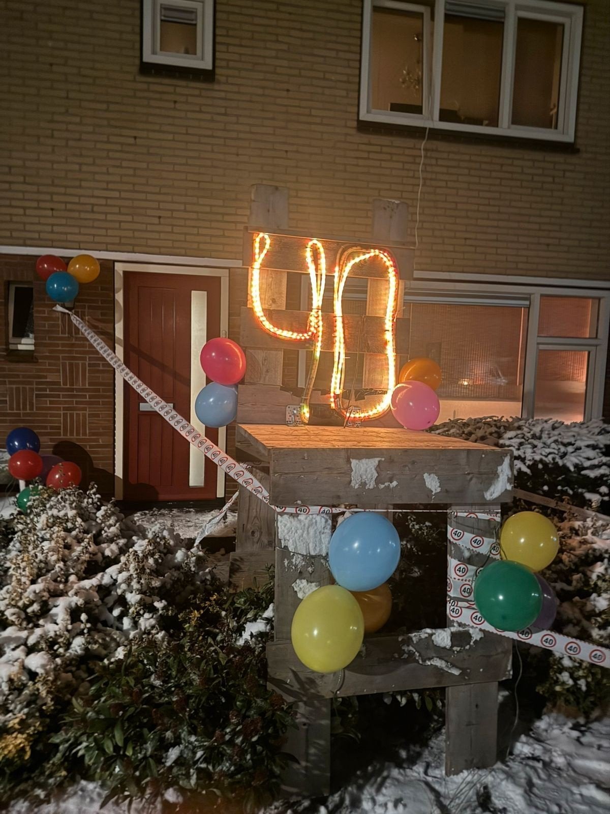 40 jaar jarige , houten stoel met verlichting, Ophalen, Gebruikt, Versiering, Abraham of Sarah