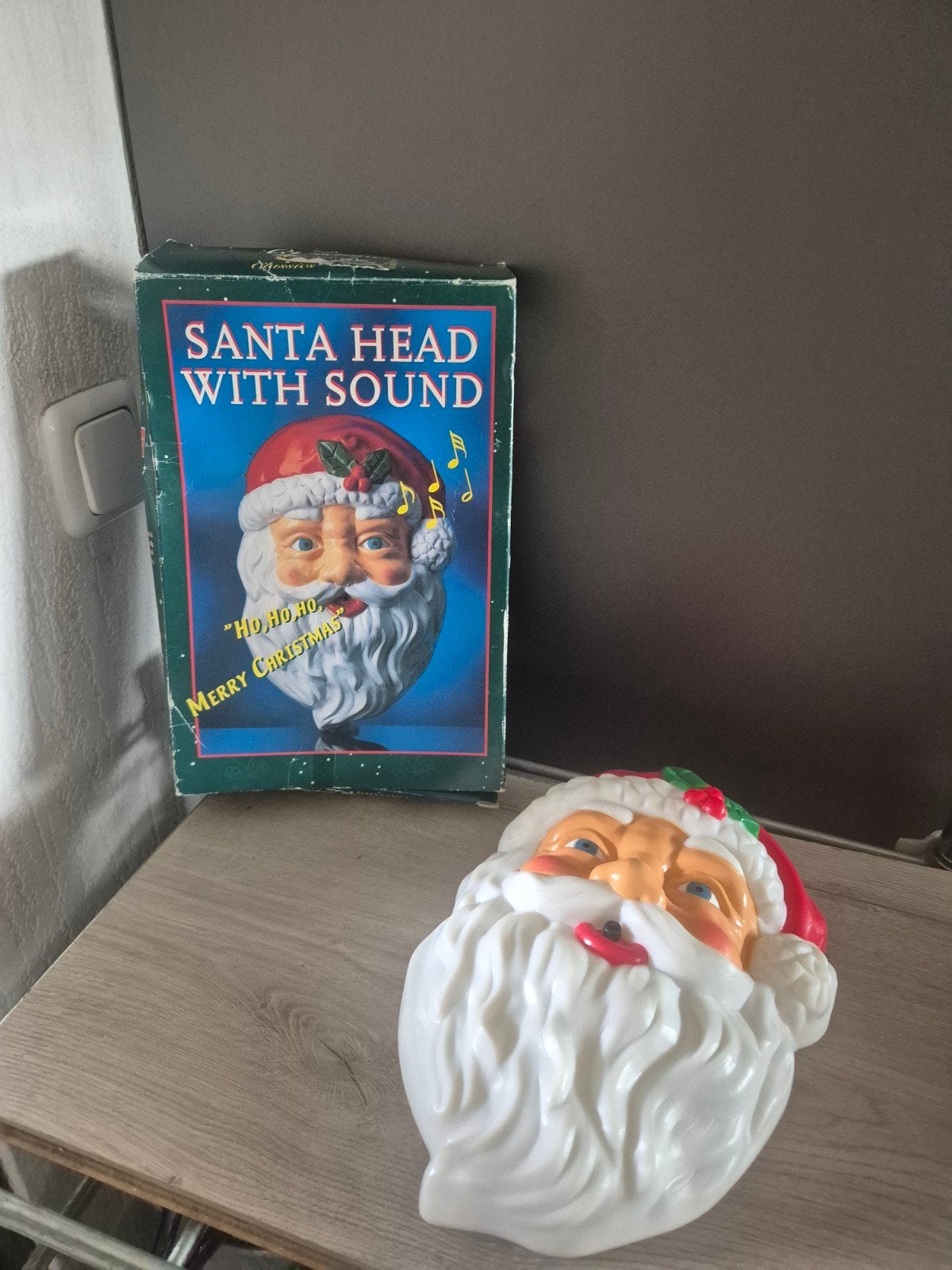 kerstman hoofd met geluid, Ophalen of Verzenden, Zo goed als nieuw