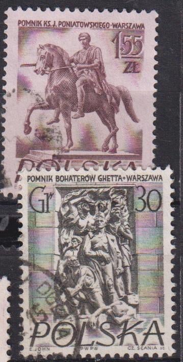 Polen 1956 Monumenten Helden Getto Warschau, Verzenden, Gestempeld, Plaats of Gebouw