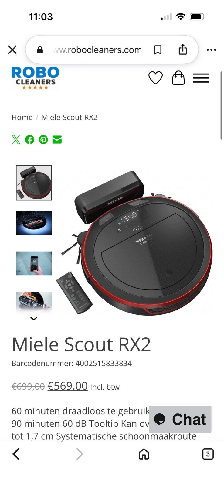 Miele robot stofzuiger, Ophalen, Nieuw, Robotstofzuiger, Miele