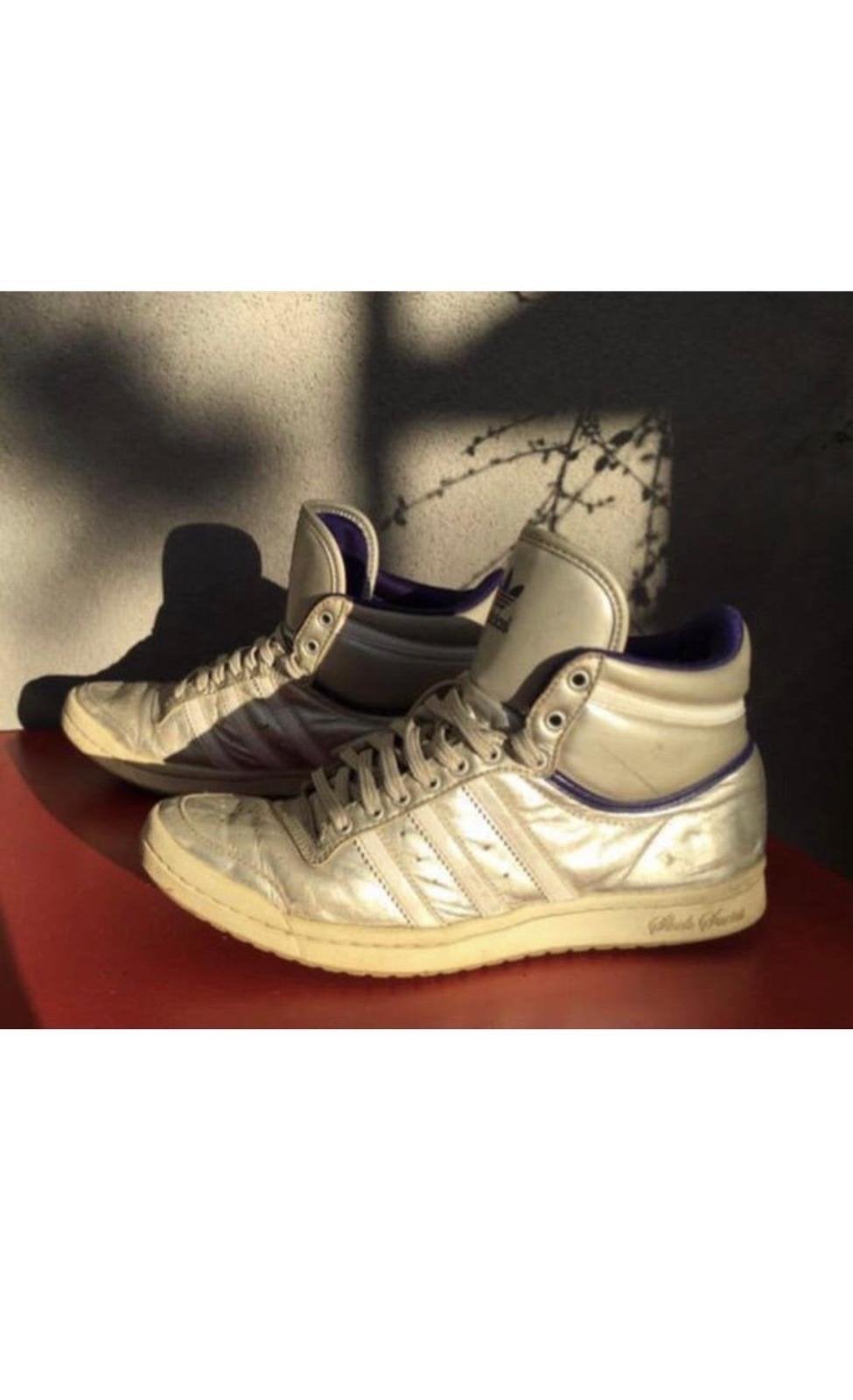 Adidas Top Ten Hi Metallic Zilveren Sneakers, Ophalen, Overige kleuren, Sneakers of Gympen, Gedragen