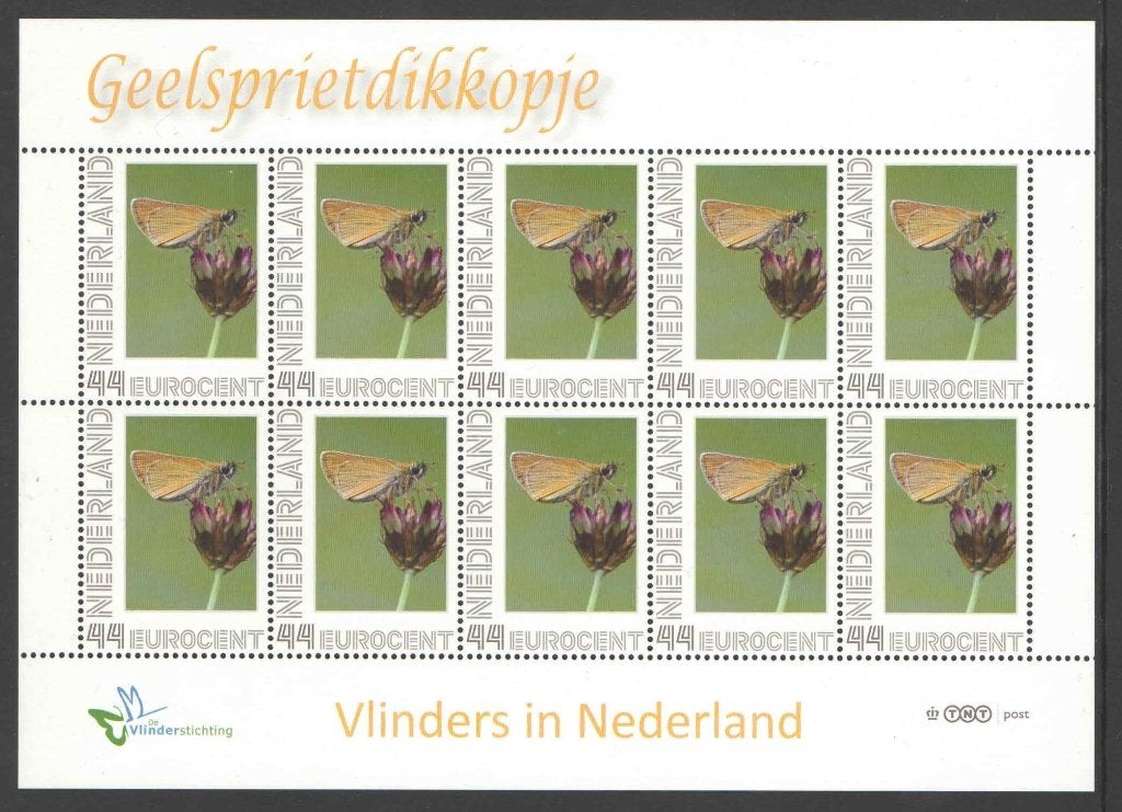 Postzegels Vlinders in Nederland: Geelsprietdikkopje, Postzegels en Munten, Ophalen of Verzenden, Na 1940, Postfris