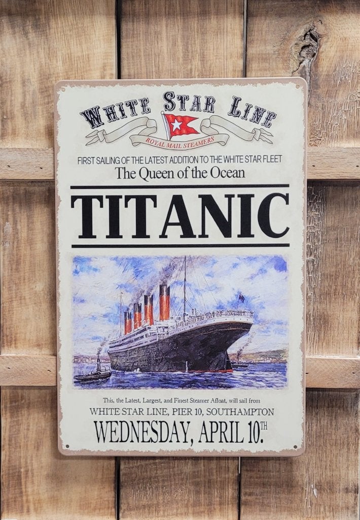 Titanic 10th April reclamebord van metaal wandbord decoratie, Verzamelen, Merken en Reclamevoorwerpen, Reclamebord, Info@deconoord.nl