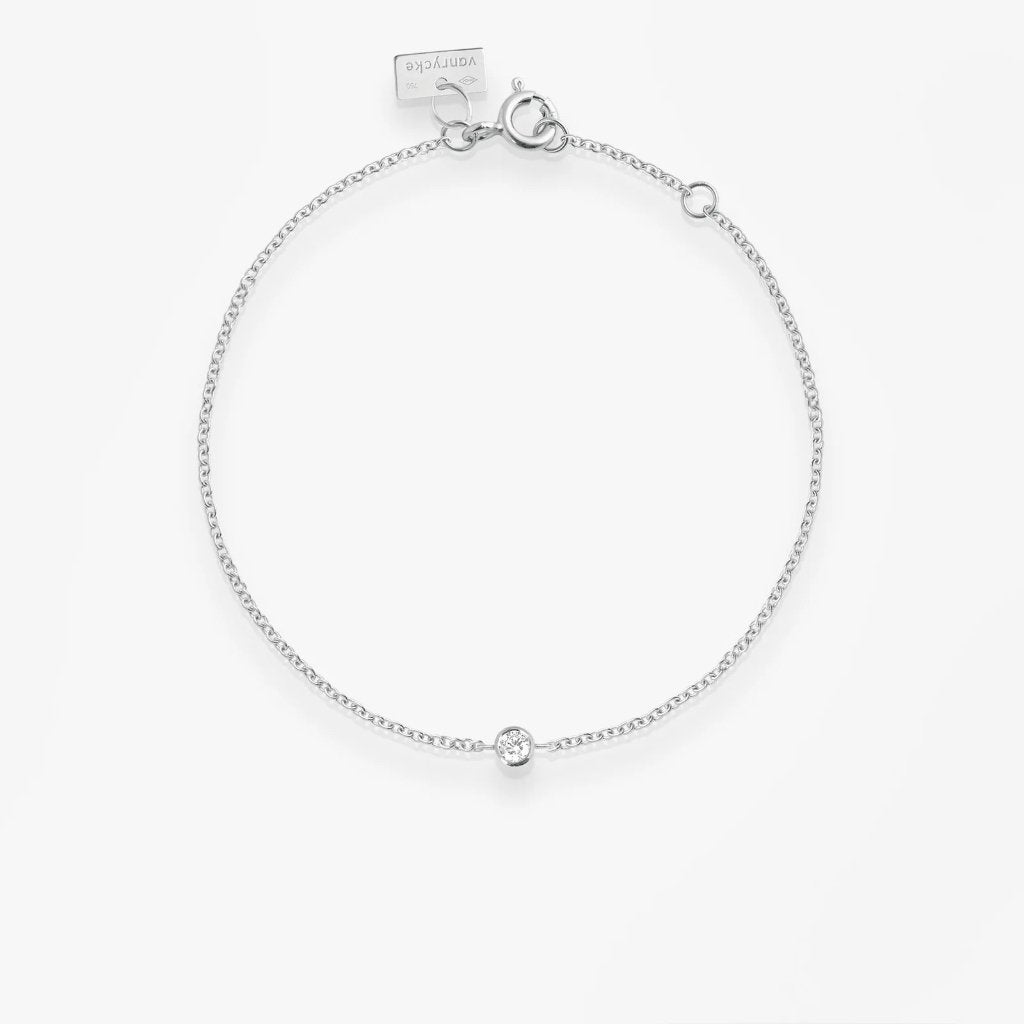 Vanrycke 18k wit gouden armband, Met kristal, Wit, Ophalen of Verzenden, Zo goed als nieuw