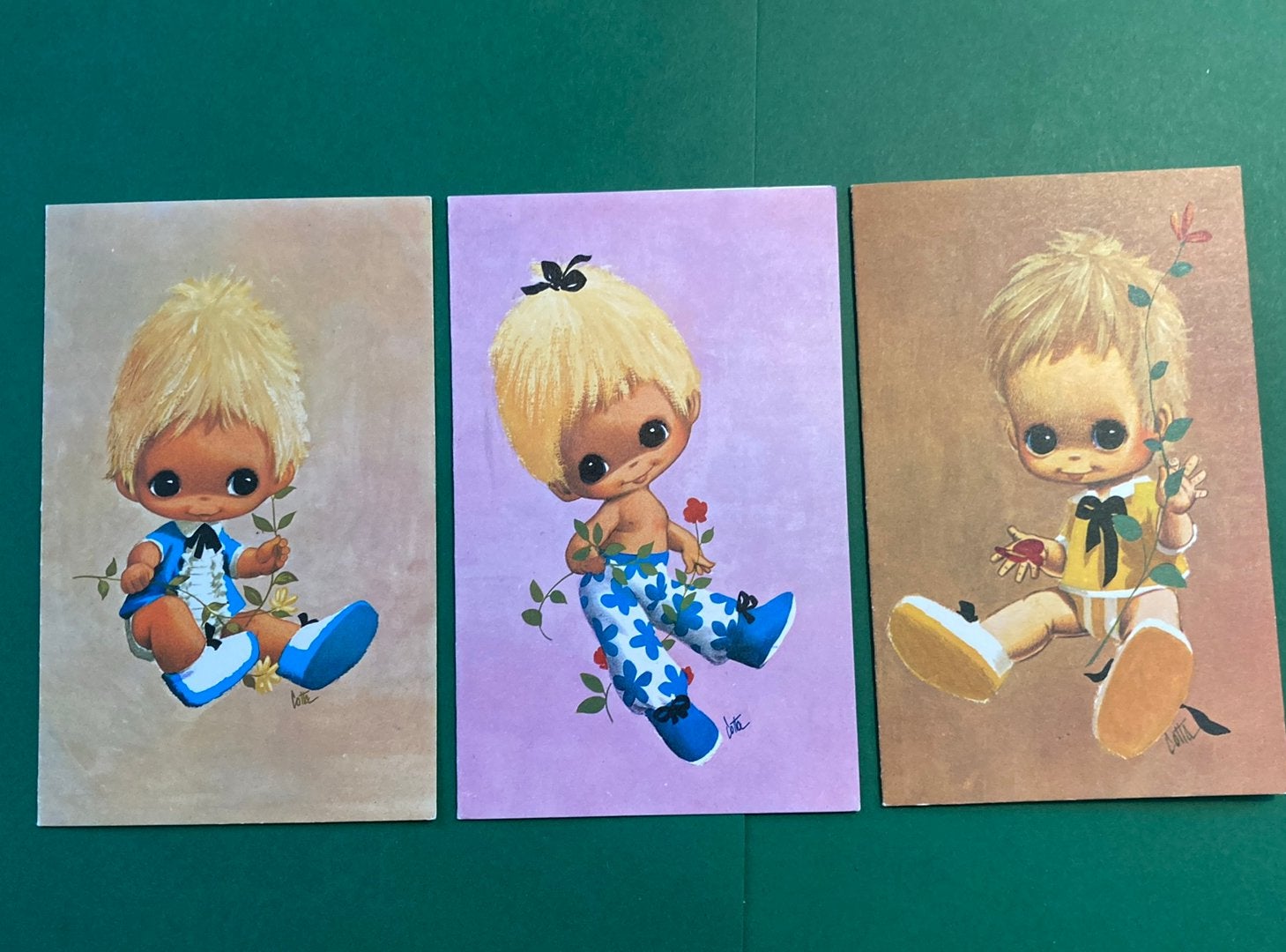 3 geboortekaartjes uit 1974/1975, Verzenden, 1970 tot 1980, Geboortekaartje