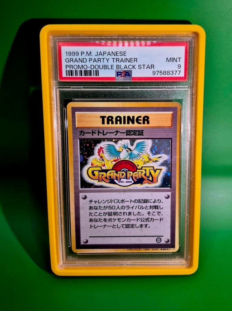 Pokémon grand party trainer holo black star promo PSA 9 mint, Ophalen of Verzenden