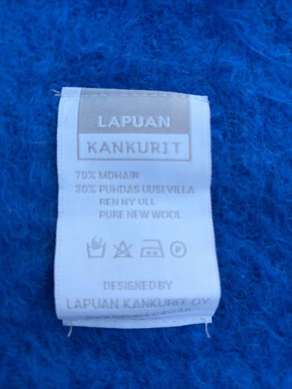 Lapuan Kankurit Mohair Deken - Levendig Blauw, Ophalen, 100 tot 150 cm, Blauw, Zo goed als nieuw