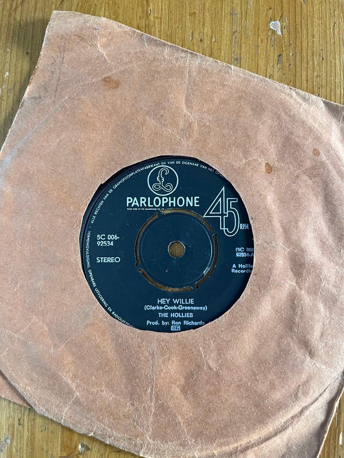 The Hollies - Hey Willie 7" Vinyl Single (Stereo), Ophalen of Verzenden, Gebruikt, 7 inch, Pop