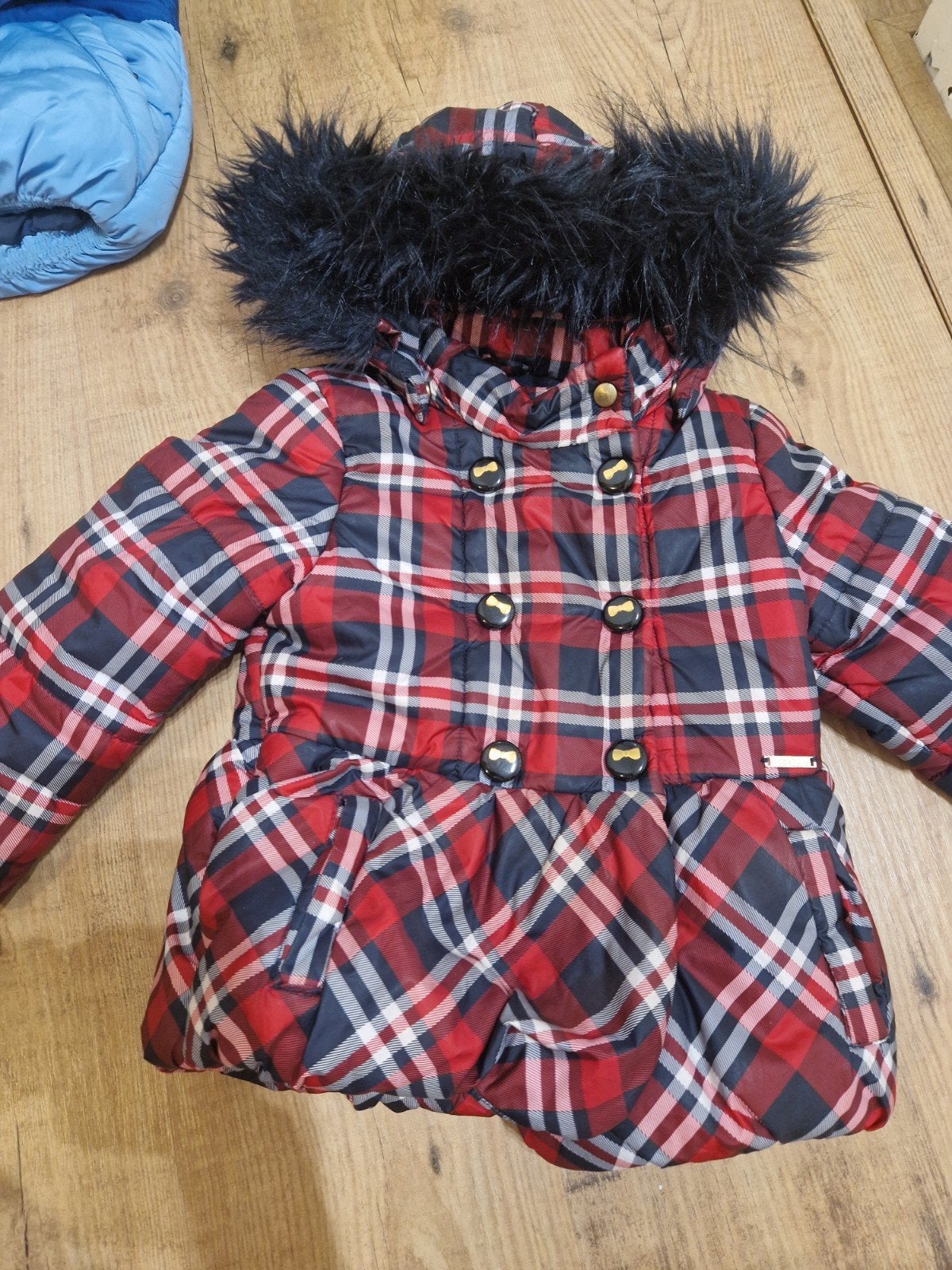 Mayoral geruite winterjas voor meisjes, maat 104 cm, Ophalen, Mayoral, Meisje, Zo goed als nieuw