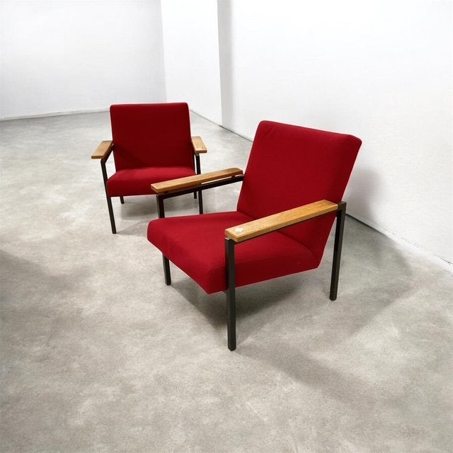 Gijs van der Sluis model 30 lounge chairs / fauteuils # 321, Gebruikt, 75 tot 100 cm, Mid-Century Modern, Mid-Century Modern