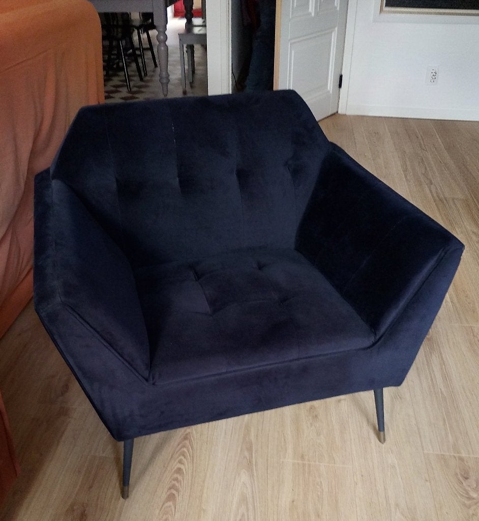 Zwart fauteuil (Kate by Dutchbone), Ophalen, Overige materialen, 75 tot 100 cm, Zo goed als nieuw