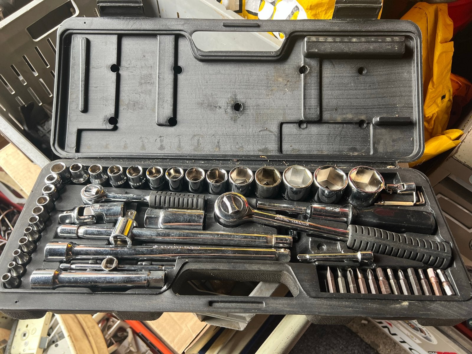 52-delige doppenset 1/4" en 1/2" - Chroom Vanadium, Ophalen of Verzenden, Gebruikt, Gereedschapsset, Overige merken