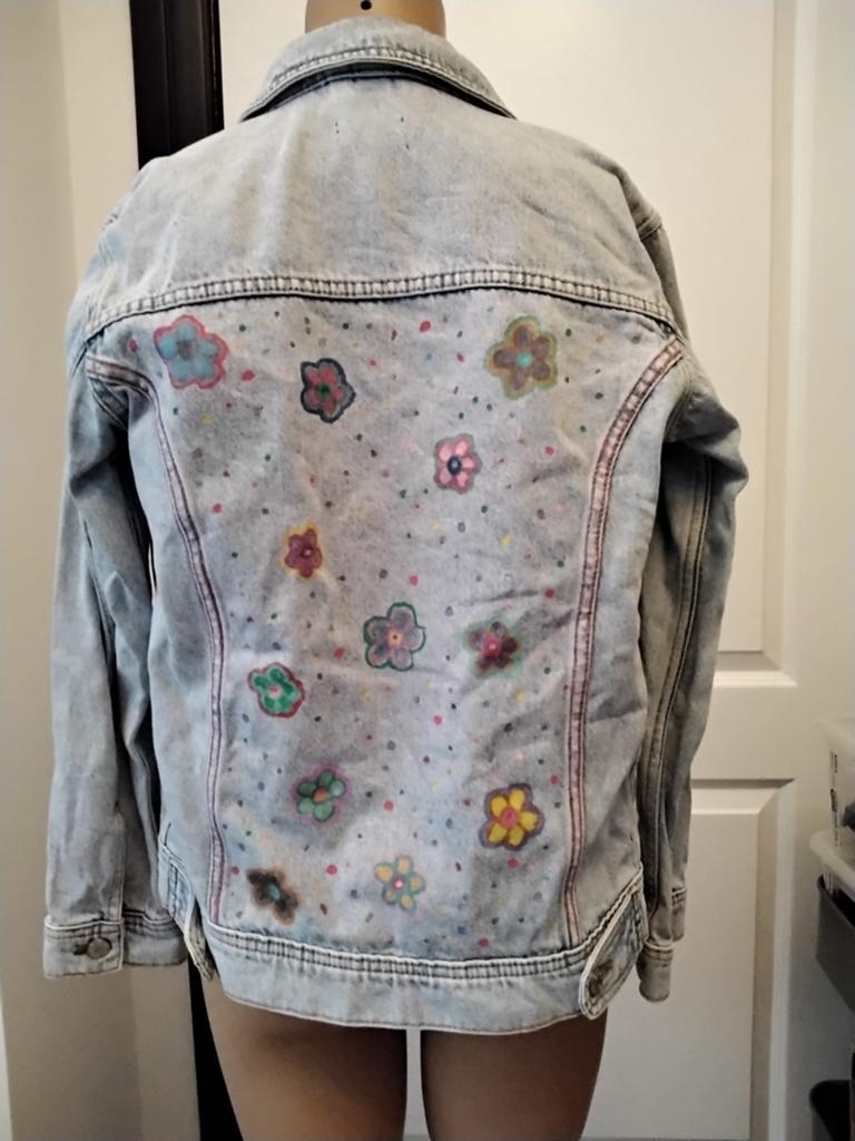 Uniek handbeschilderd jeansjasje Only, maat 38, Maat 38/40 (M), Only, Blauw, Ophalen of Verzenden