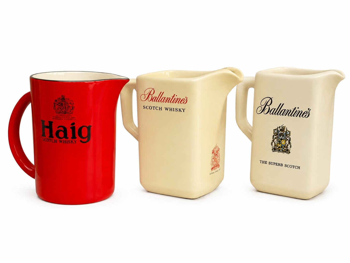 Set van 3 Vintage Whisky Waterkannen - Haig & Ballantine's, Ophalen of Verzenden