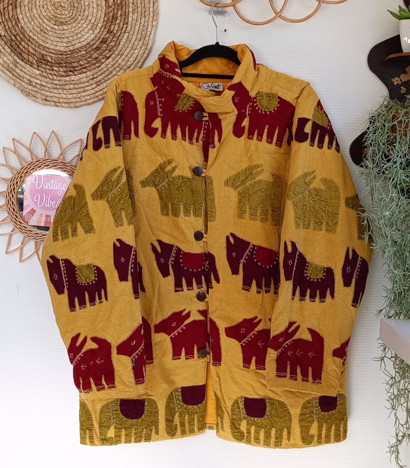 Vintage geborduurd India katoenen jasje jacket, Ophalen of Verzenden, Zo goed als nieuw