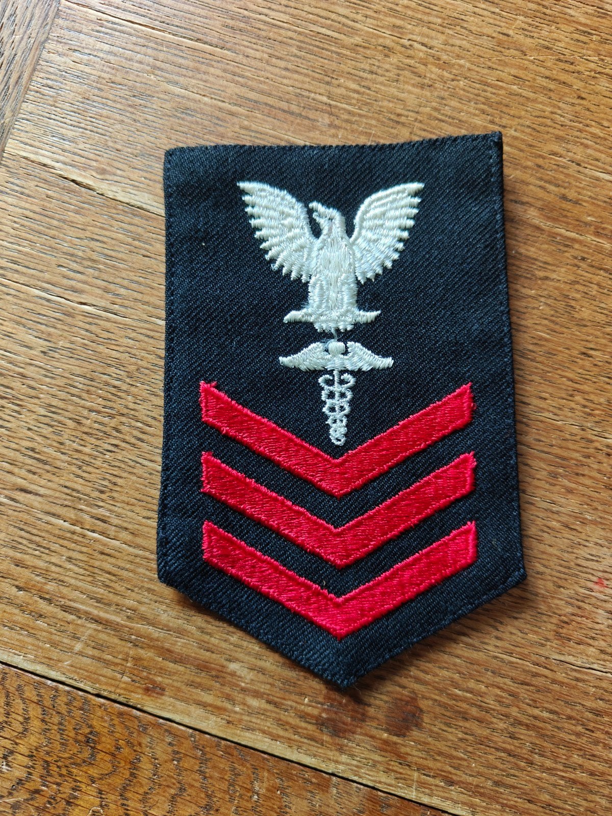 Navy rang patch zwart 15, Ophalen of Verzenden, Marine, Nederland, Embleem of Badge