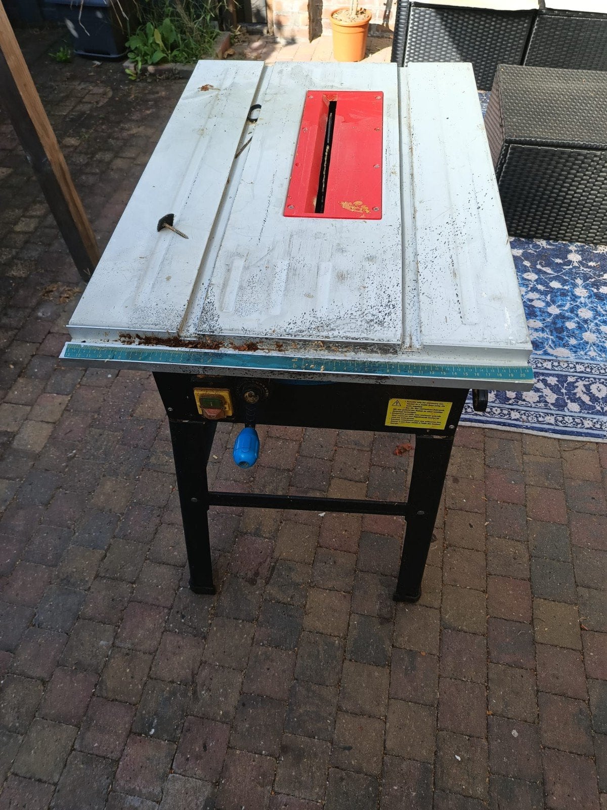 Zaagtafel Ferm TSM1034 - Krachtige en Betrouwbare Tafelzaag, Ophalen, Gebruikt, Cirkelzaag, 70 mm of meer
