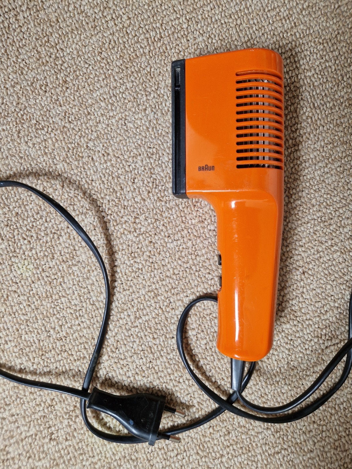 Vintage Braun Haardroger - Oranje Retro Föhn, Ophalen of Verzenden, Gebruikt, Haarverzorging