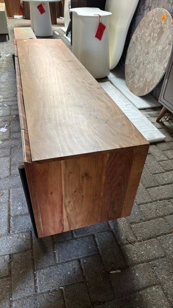 Tv meubel mangohout 180x46x61, Ophalen, Overige materialen, 150 tot 200 cm, Nieuw