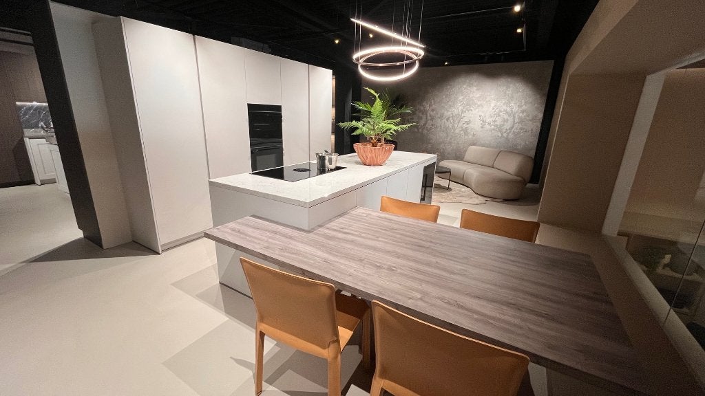 TE KOOP Showroom keuken - Satijn kristalwit, Ophalen, Overige kleuren, Overige typen, Nieuw