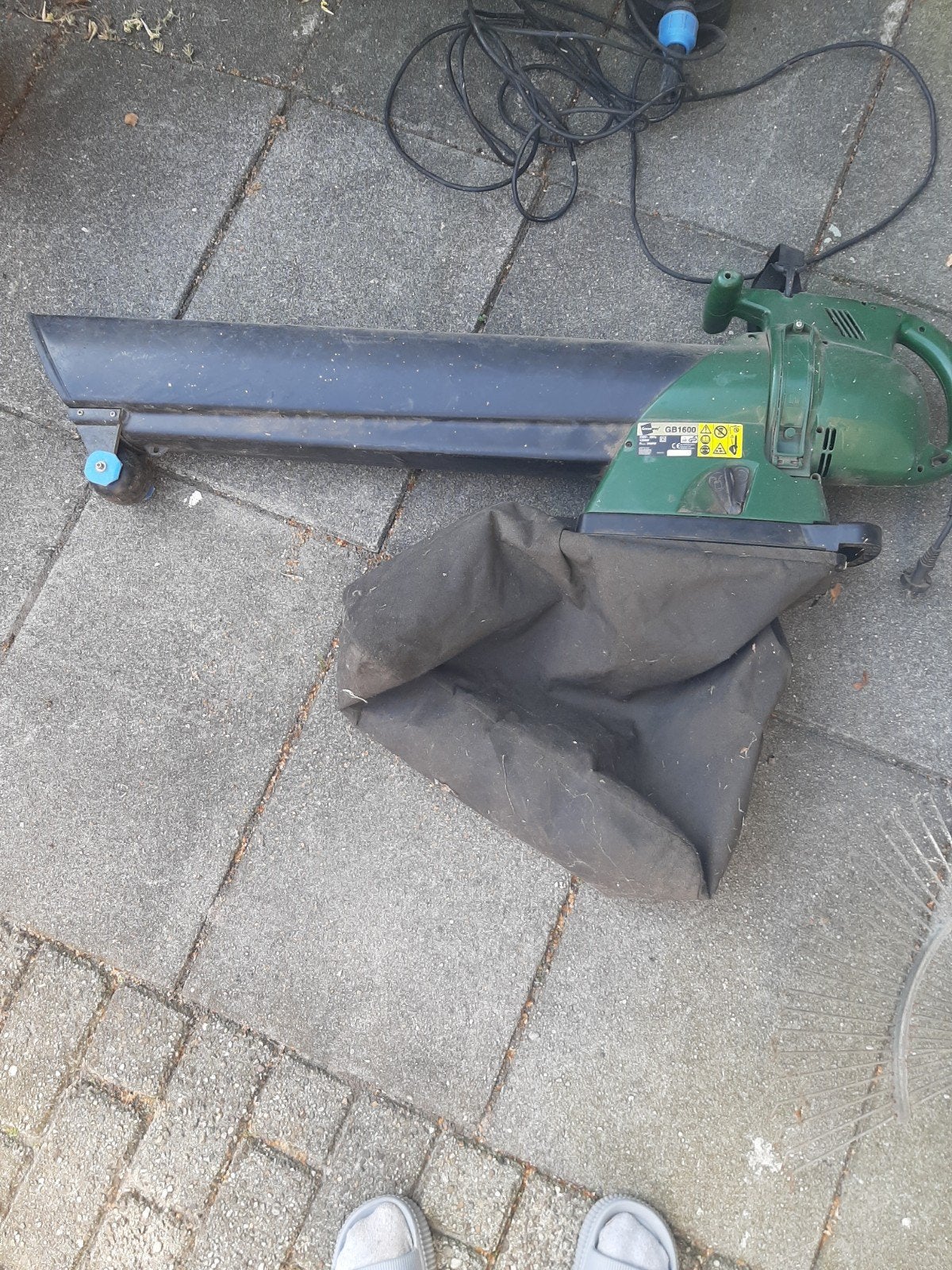 Greenway GB1600 Bladblazer/Bladzuiger met versnipperfunctie, Tuin en Terras, Gebruikt, Met opvangzak, Handgedragen, Elektrisch