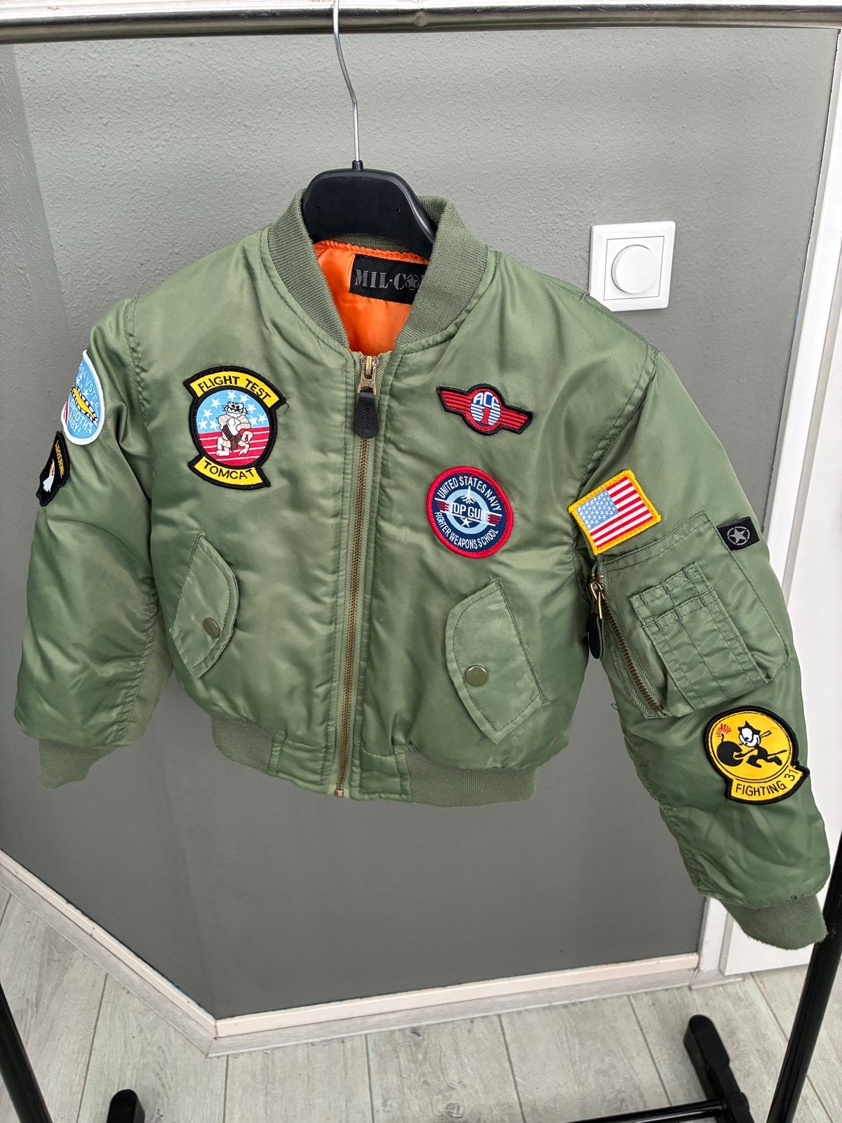 Stoere Mil-Com Marauder Aviator kinder bomberjack, Ophalen of Verzenden, Zo goed als nieuw, Jongen