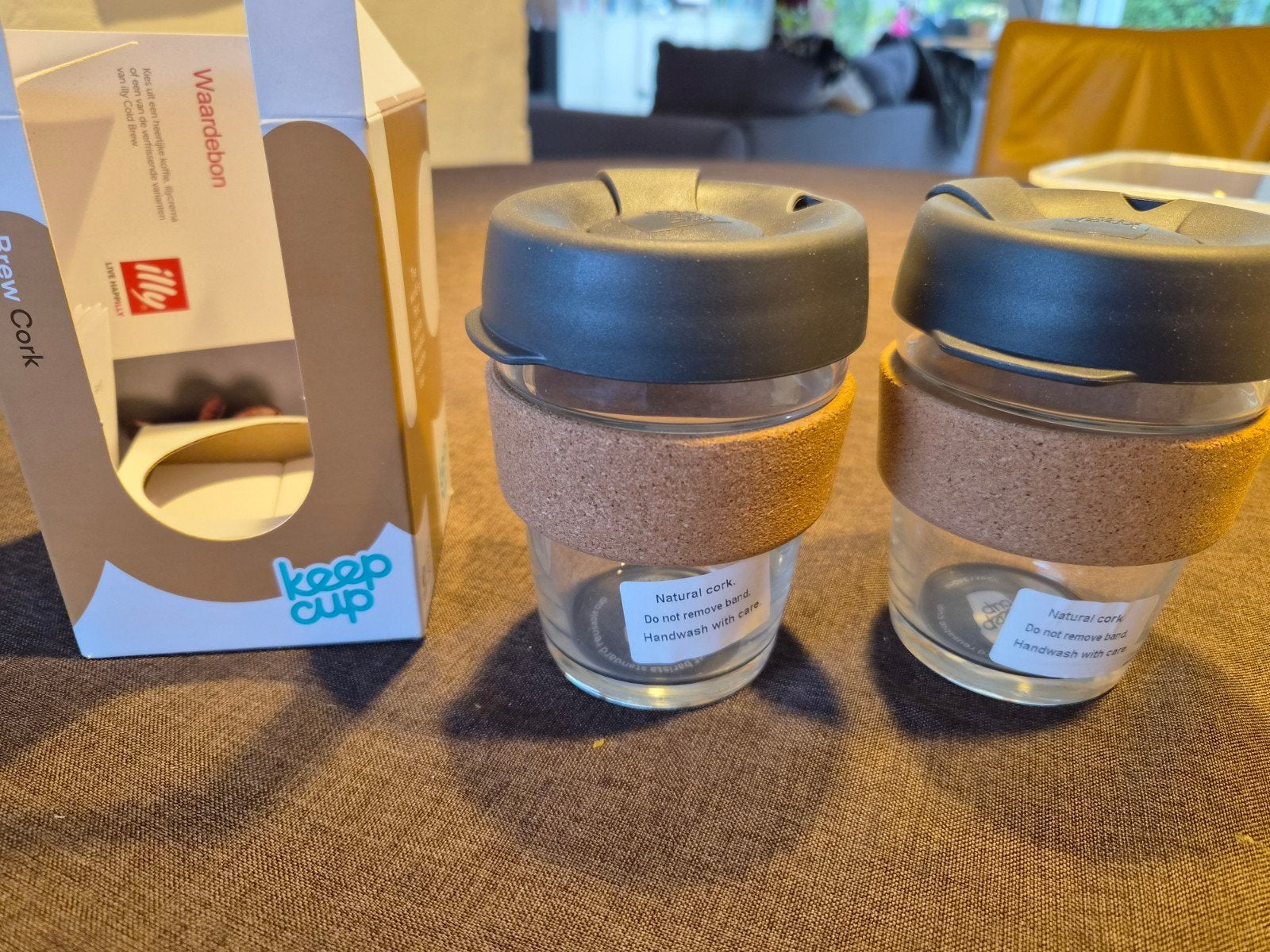 KeepCup Brew Cork Herbruikbare Koffiebekers (2 stuks), Nieuw, Ophalen of Verzenden, Zwart, Overige merken