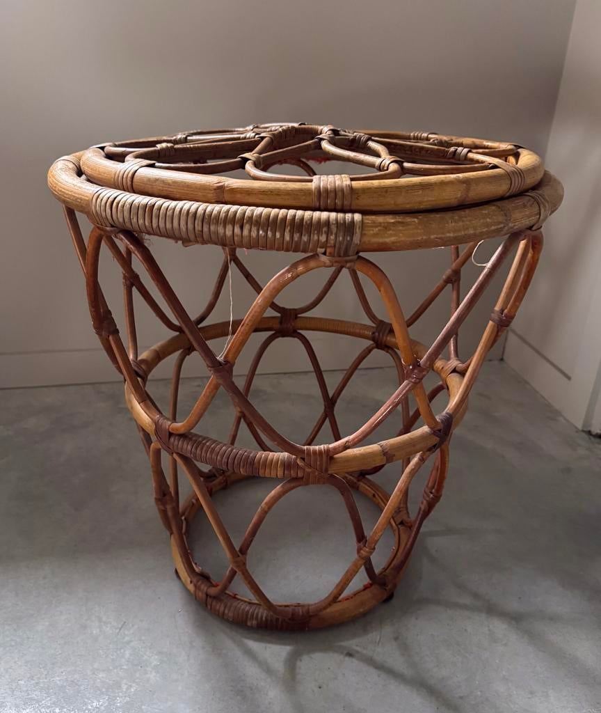 Uniek Franse Vintage rotan (speelgoed) mand Sober Wabi Sabi, Ophalen of Verzenden