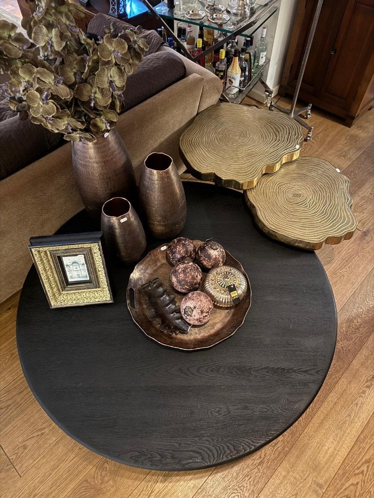 NIEUWE PTMD SALONTAFEL XELLE Black Edition rond 125 cm tafel, Ophalen, Hout, Zwart, Pietseweg 13A Oud Gastel
