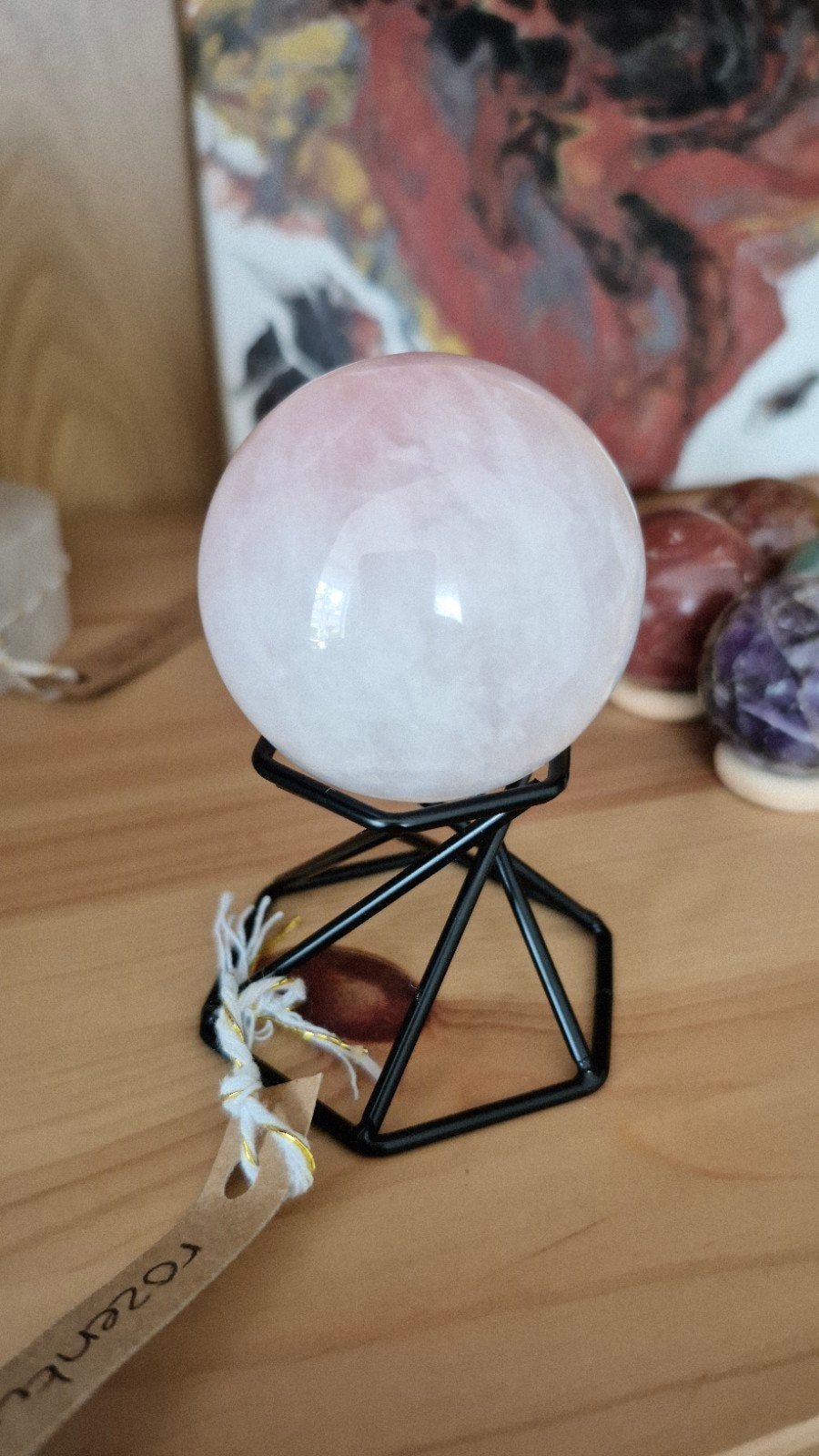 Rozenkwarts bol 5cm op standaard, Ophalen of Verzenden