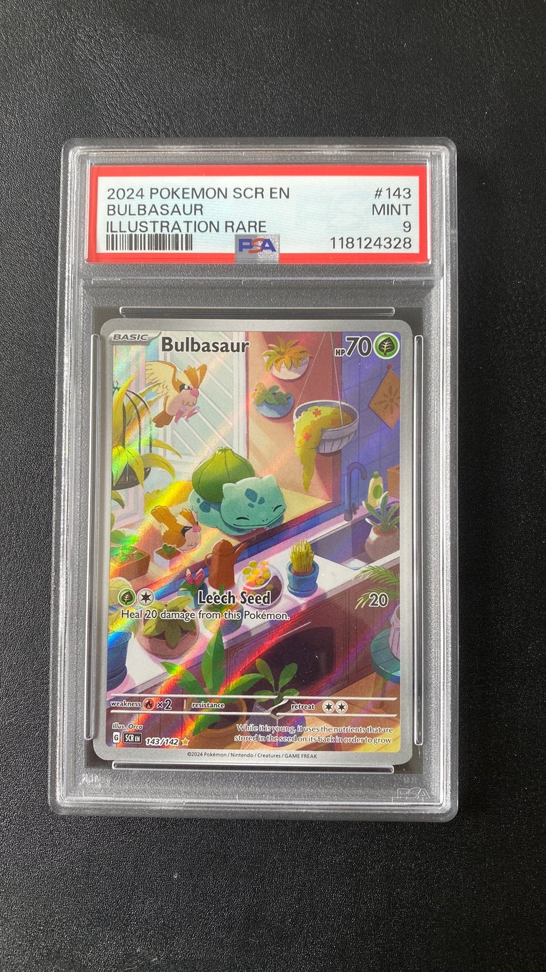 Pokemon bulbasaur 143 stellar crown psa 9, Hobby en Vrije tijd, Verzamelkaartspellen | Pokémon, Ophalen of Verzenden, Zo goed als nieuw
