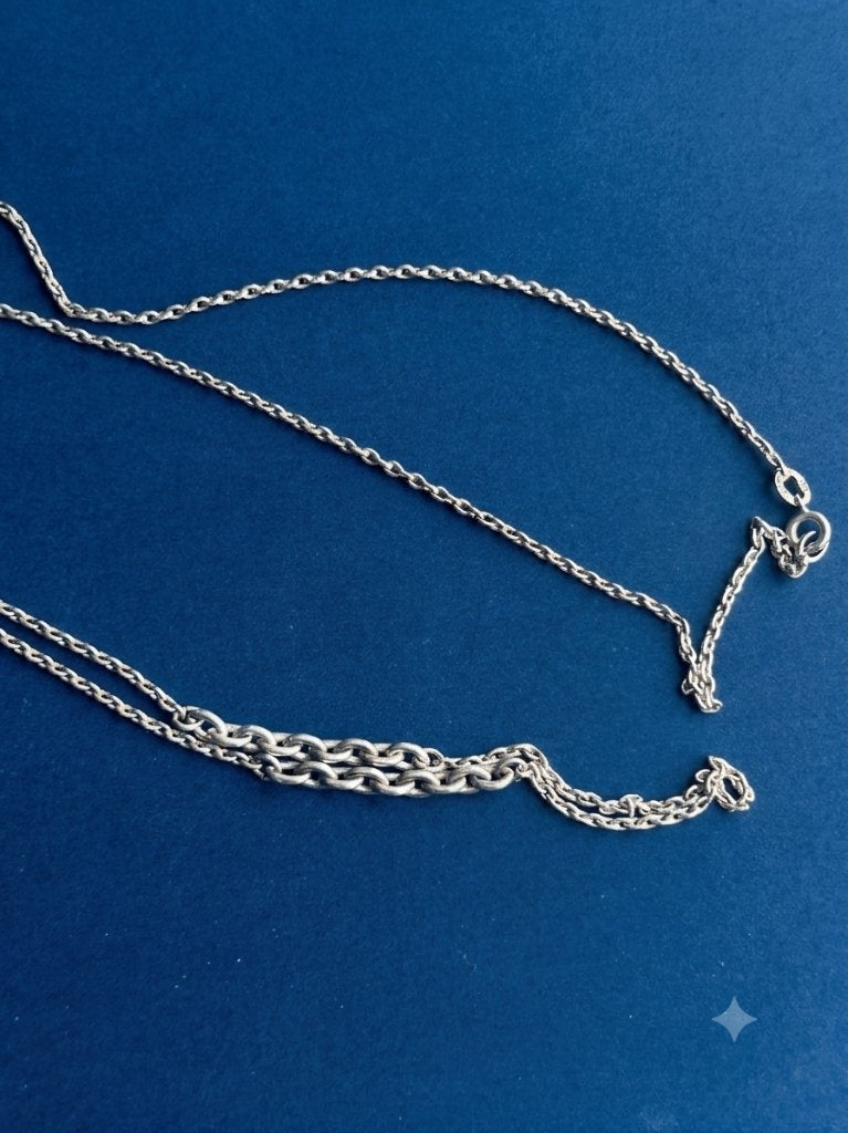 Prachtige lange zilveren ketting (835 zilver), Antiek en Kunst, Antiek | Goud en Zilver, Ophalen of Verzenden, Zilver