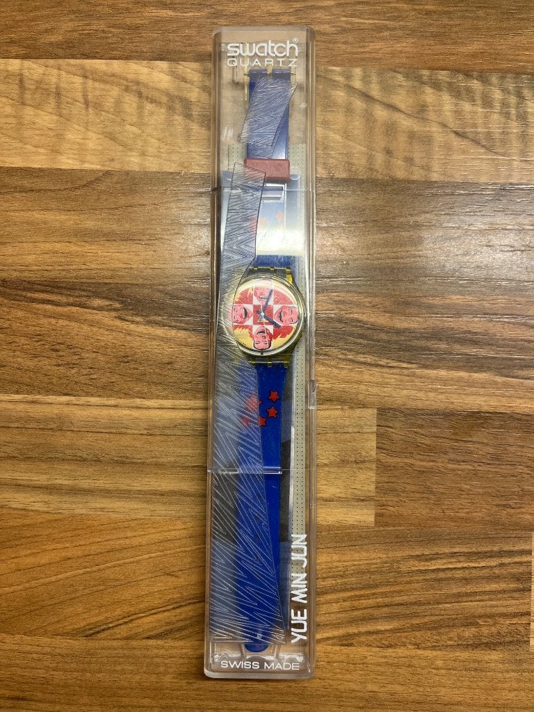 Swatch GJ117, Yue MinJun 1996 niet gedragen, altijd in doos, Ophalen, Kunststof, Polshorloge, Swatch