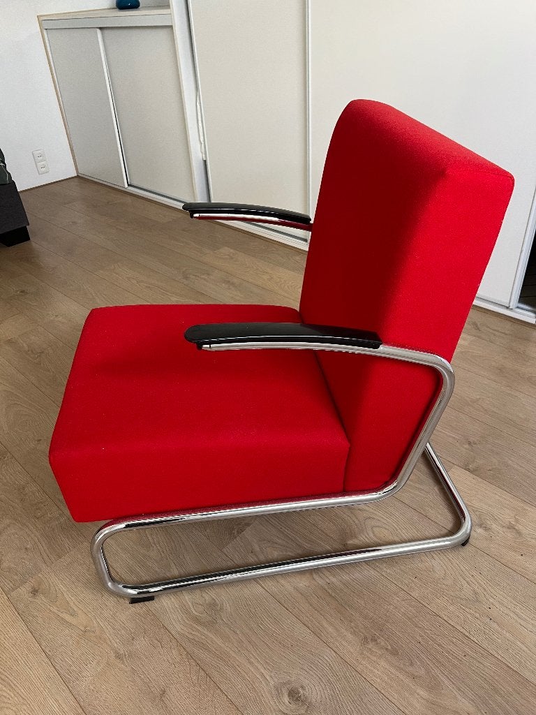 Gispen fauteuil als nieuw, Huis en Inrichting, Ophalen, 75 tot 100 cm, Zo goed als nieuw, Metaal