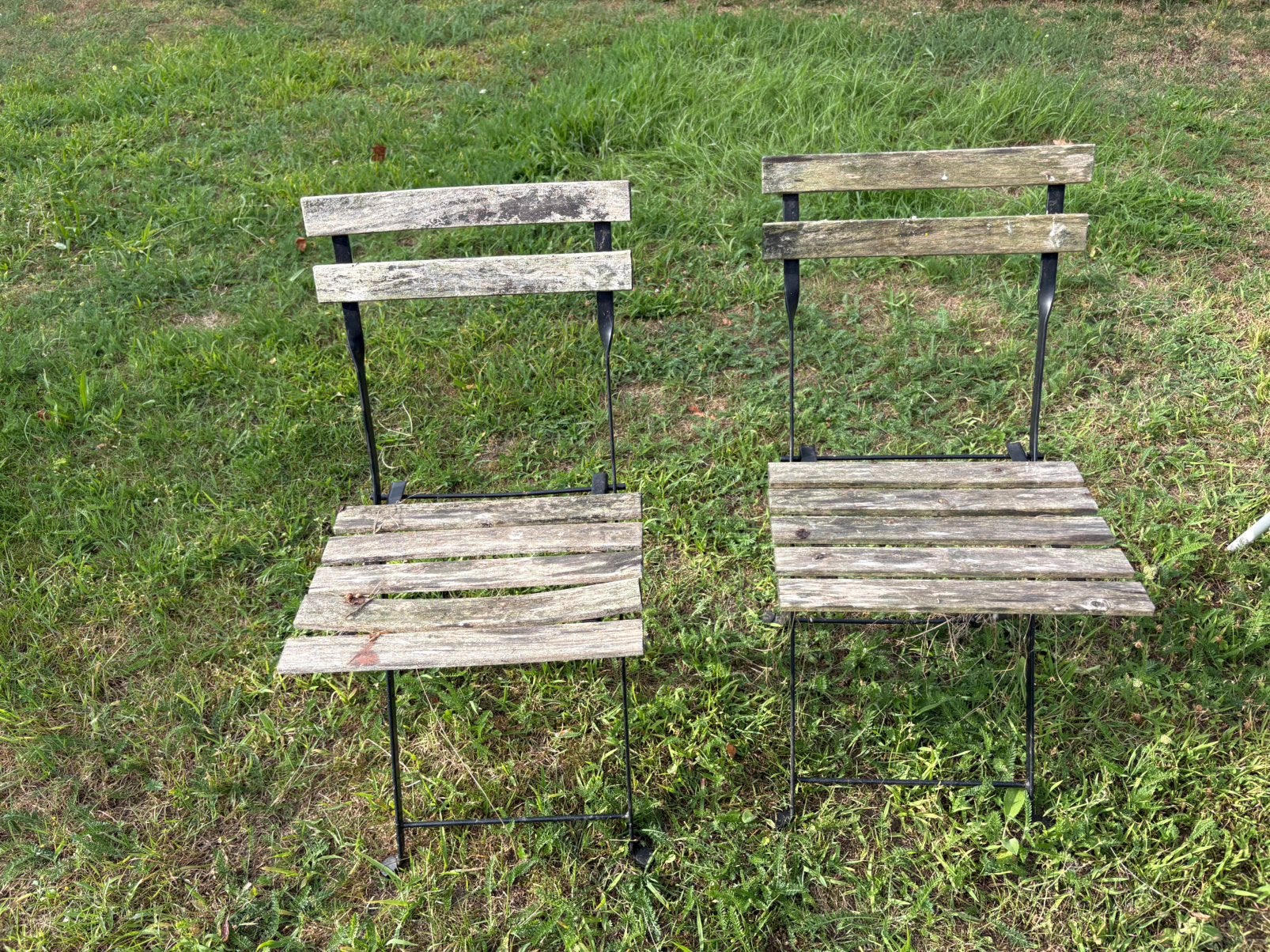 Set van 2 opklapbare bistro tuinstoelen, Ophalen, Gebruikt, Hout