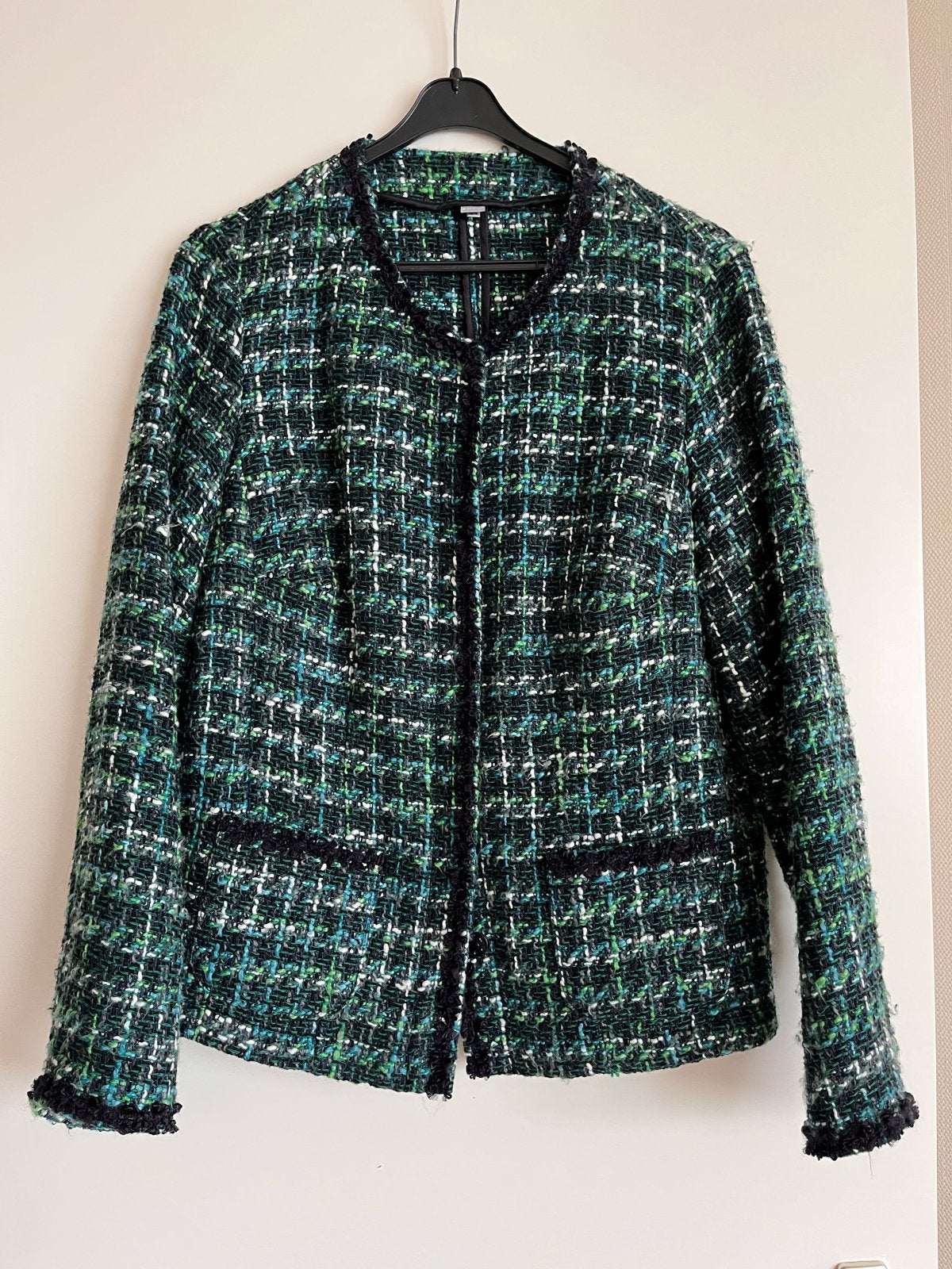 Erfo Jasje - Groen/Blauw Tweed Look, Maat 38/40 (M), Ophalen of Verzenden, Jasje, Gedragen