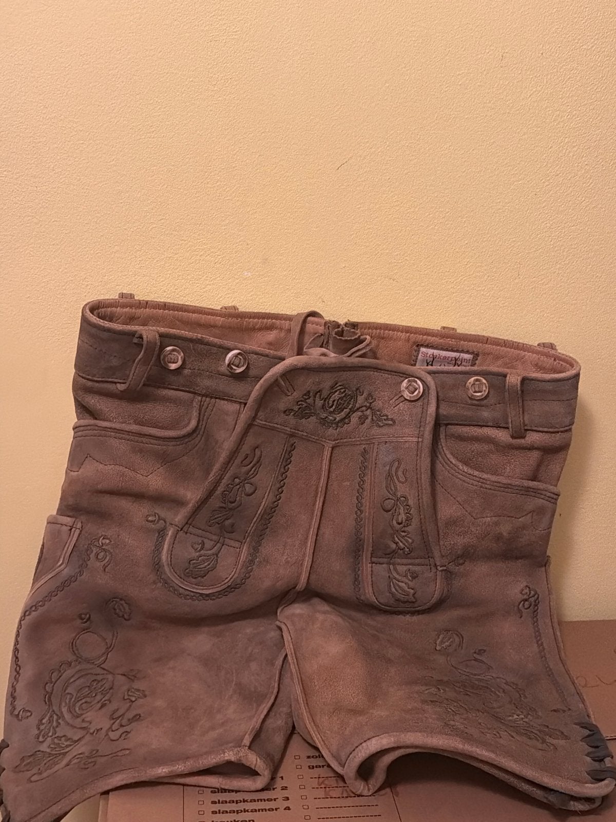 Originele Lederhose voor Oktoberfest - Ganz schön!, Kleding | Heren, Ophalen of Verzenden, Zo goed als nieuw, Maat 48/50 (M), Bruin