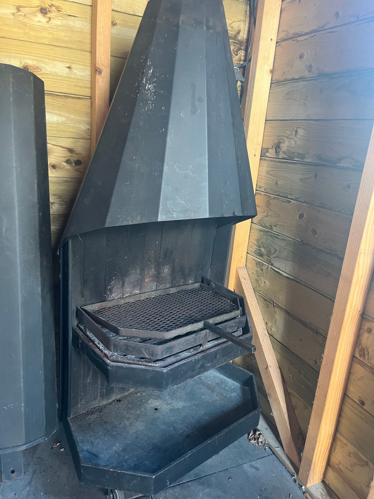 Vintage Vuurkorf / open haard  Zwart Metaal, Tuin en Terras, Vuurkorven, Ophalen, Gebruikt, Vuurkorf