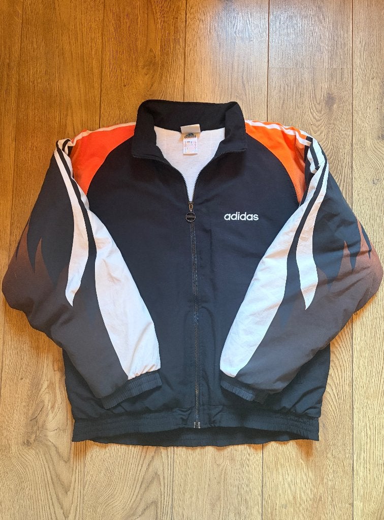Vintage 90's Adidas Gevoerde Sport Jas mt. L., Maat 52/54 (L), Meerkleurig, Ophalen of Verzenden, Adidas