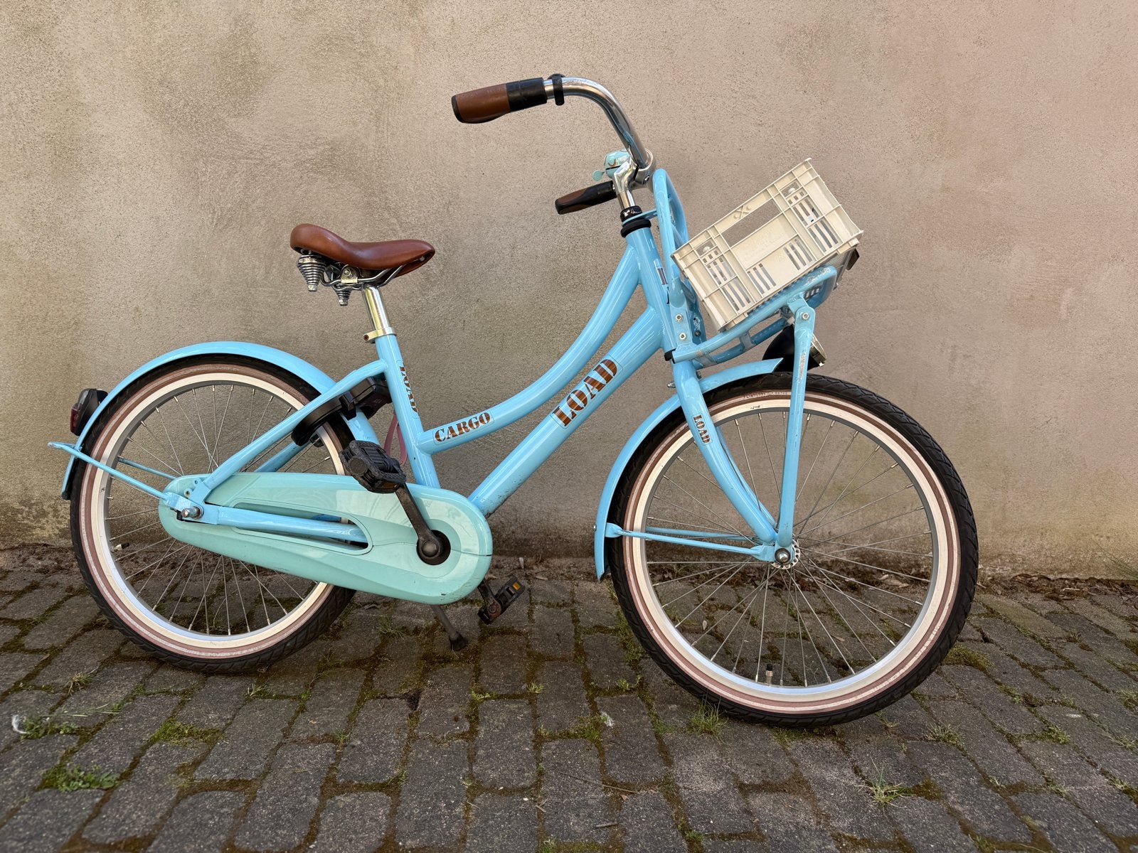 Lichtblauwe Load Cargo fiets 20 inch, Fietsen en Brommers, Ophalen, Gebruikt, Terugtraprem, 20 inch