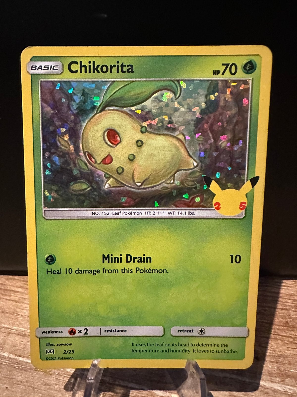 Pokemon mcdonalds chikorita holo 2/25, Ophalen of Verzenden, Zo goed als nieuw