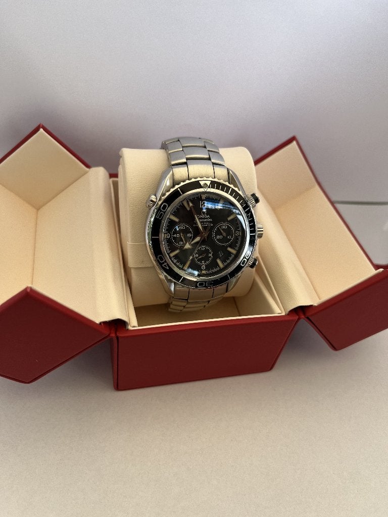 Omega Seamaster Planet Ocean Chronograph 45.5mm – 2210.50.00, Sieraden, Tassen en Uiterlijk, Horloges | Heren, Polshorloge, Ophalen of Verzenden