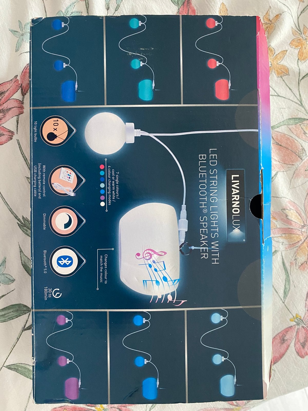 LED String lights met bluetooth speaker.  Party Lights, Tuin en Terras, Buitenverlichting, Kunststof, Minder dan 50 watt, Nieuw