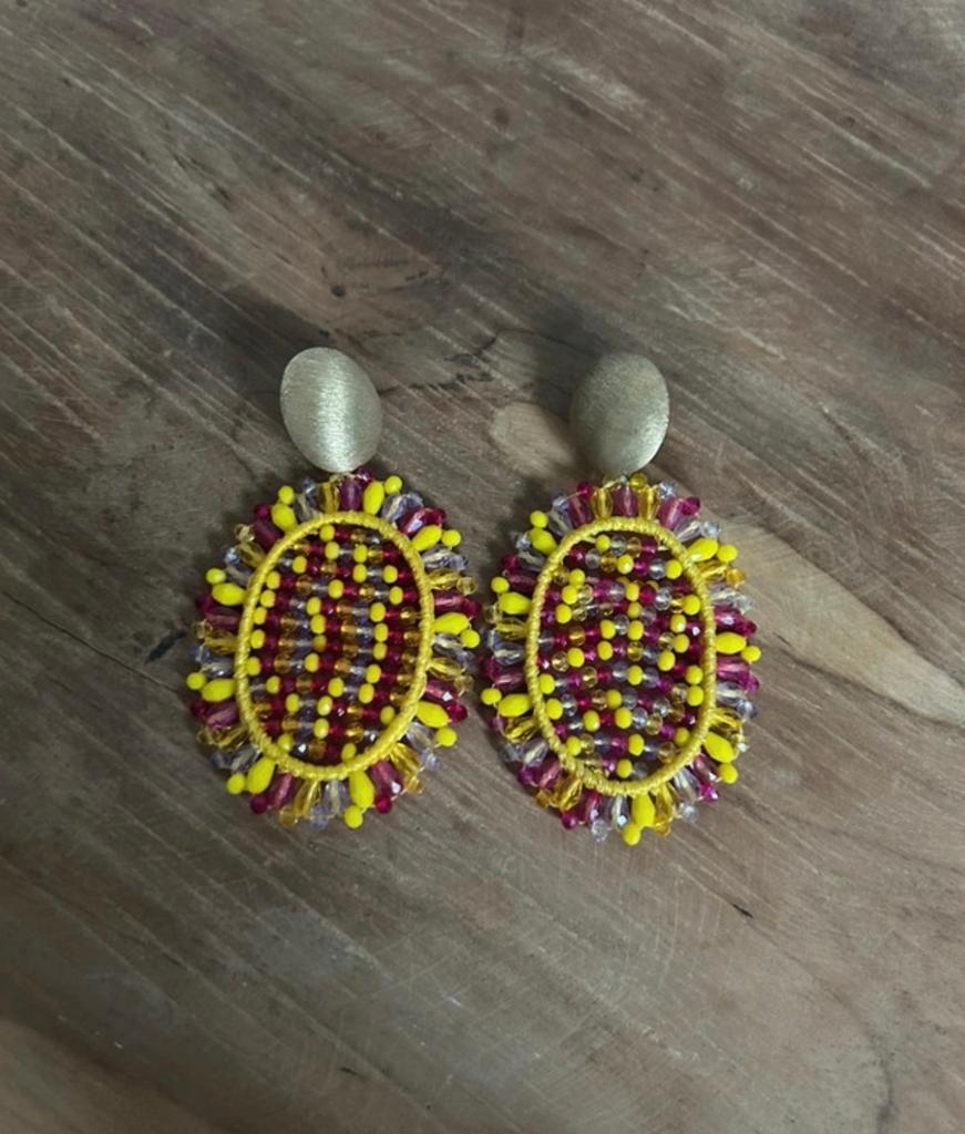Lott Gioielli Oorbellen - Kleurrijk en Uniek, Sieraden, Tassen en Uiterlijk, Met kristal, Hangers, Geel, Ophalen of Verzenden