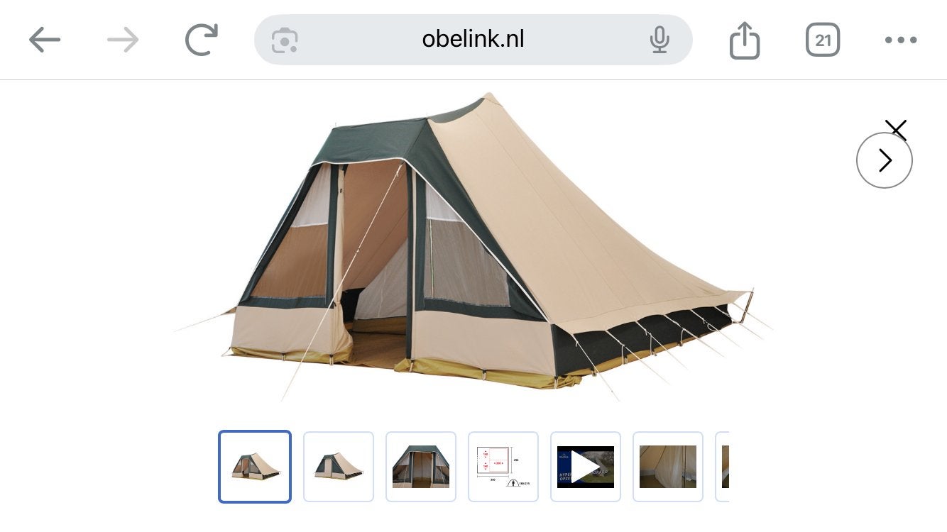 Obelink Eldorado piramidetent, Caravans en Kamperen, Tenten, tot en met 4, Gebruikt, Ophalen of Verzenden