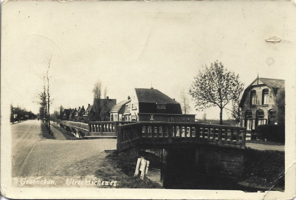 Groenekan-Oude fotokaart 1940-Utrecht scheweg-met brug, Verzamelen, Ansichtkaarten | Nederland, Ophalen of Verzenden, 1920 tot 1940
