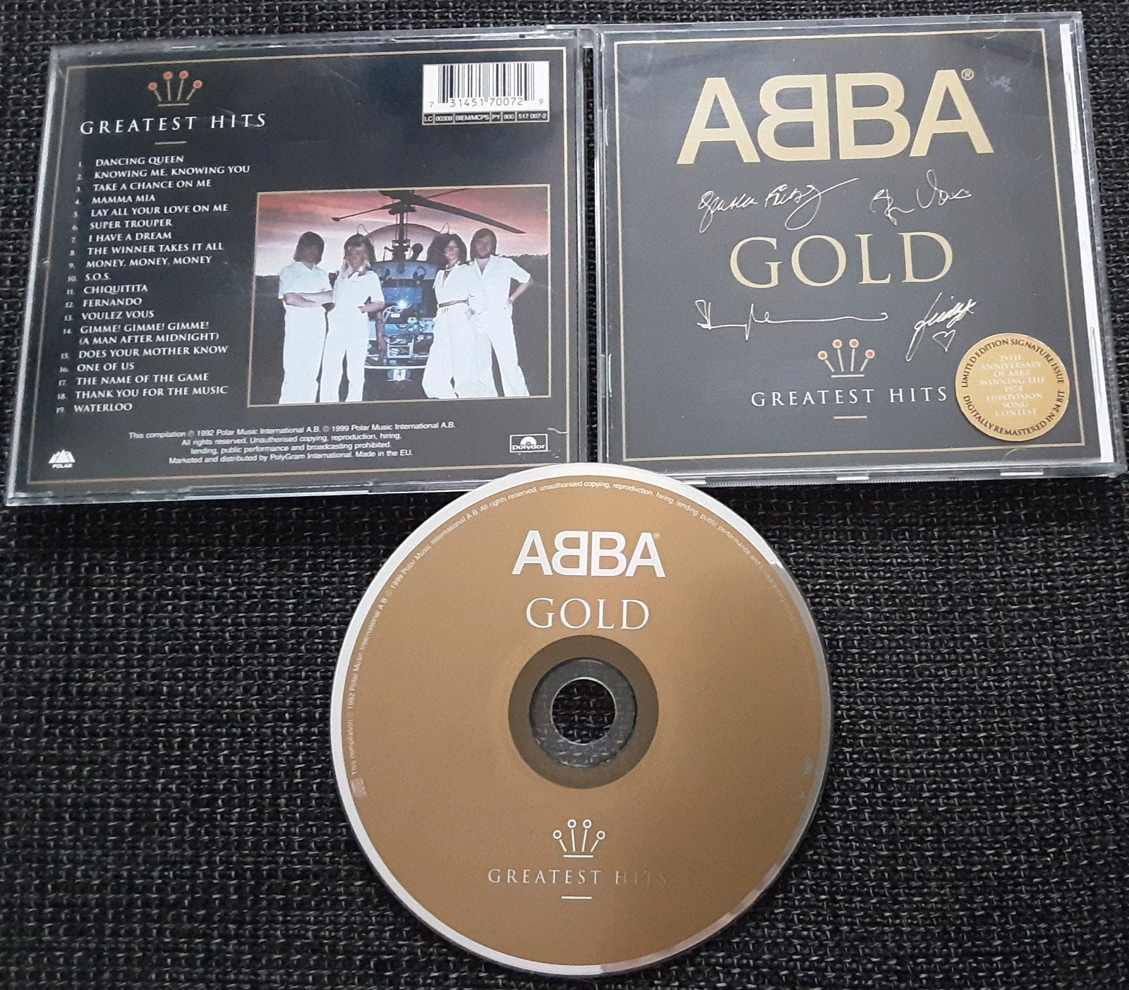 ABBA Gold: Greatest Hits CD, Limited Edition gesigneerd gold, Pop, Ophalen of Verzenden, Zo goed als nieuw, Verzamelalbum