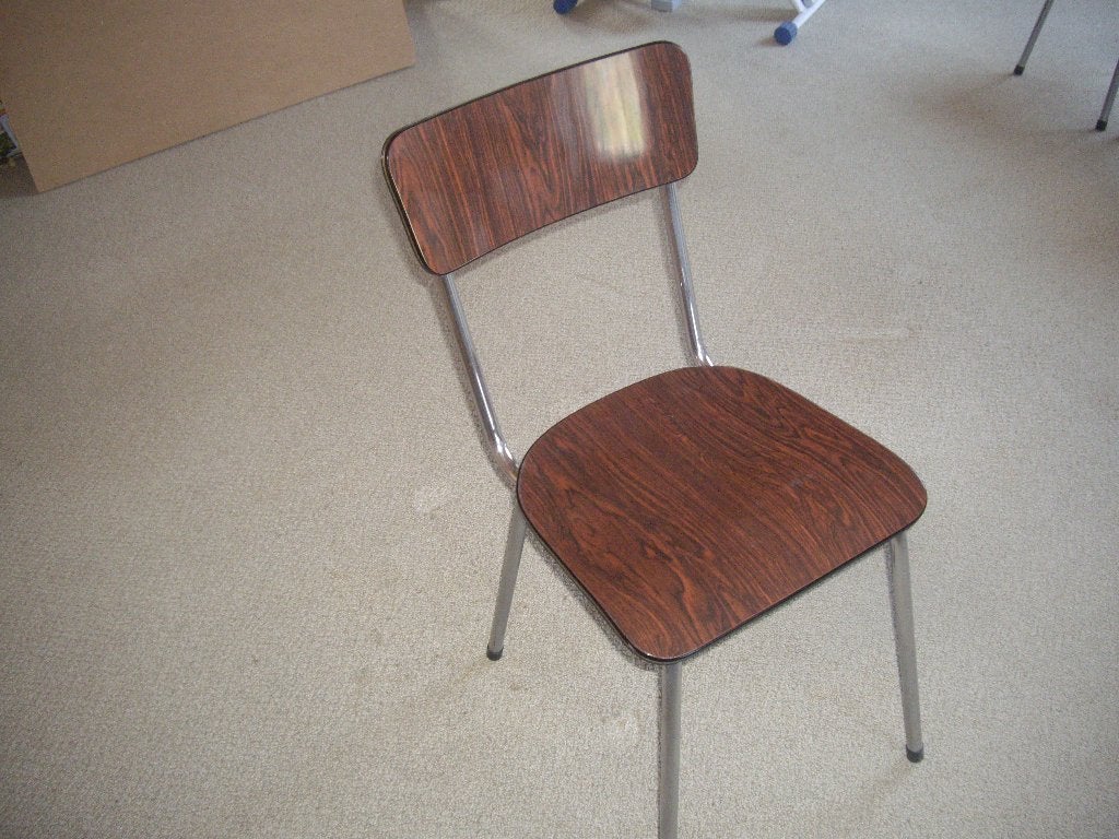 retro formica keukenstoelen, Ophalen, Bruin, Zo goed als nieuw, Vier
