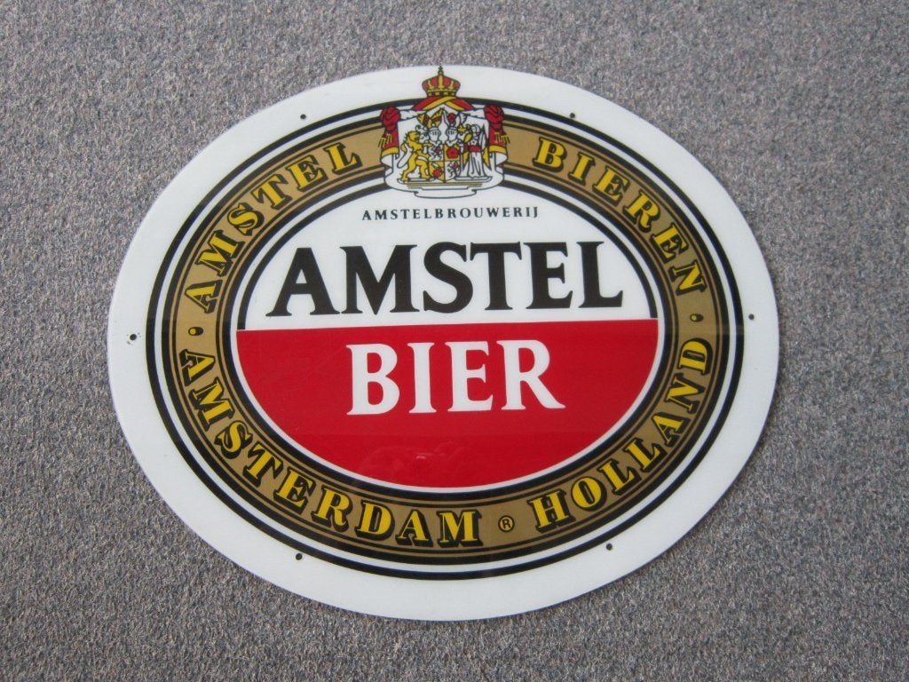 AMSTEL BIER PVC RECLAMEBORD, Ophalen, Gebruikt, Reclamebord, Plaat of Schild, Amstel