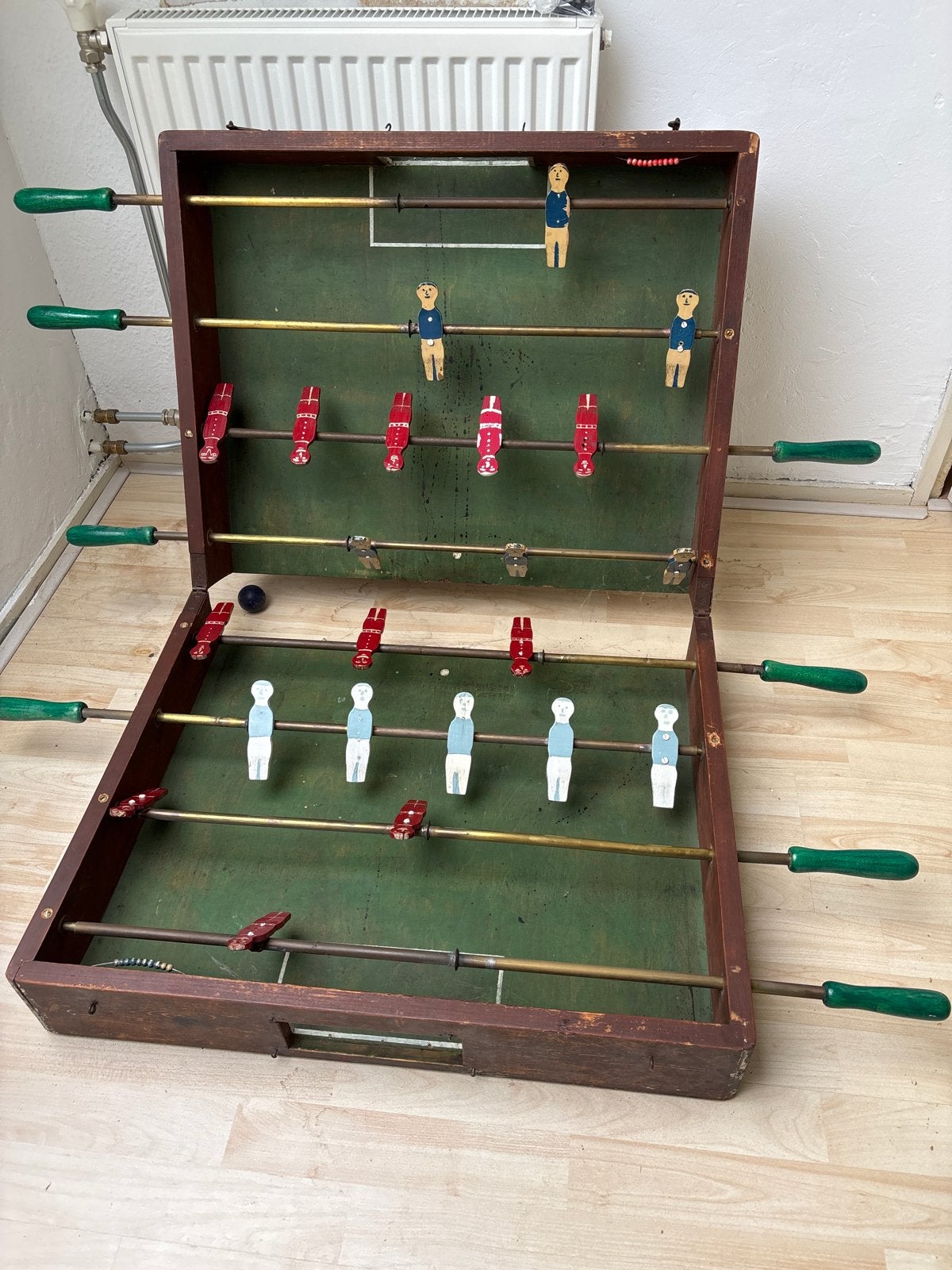 Uniek Handgemaakt Antiek Tafelvoetbalspel - 150+ Jaar Oud, Antiek en Kunst, Ophalen of Verzenden